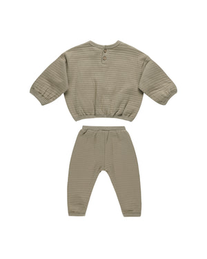 Textured Sweat Set | Olive