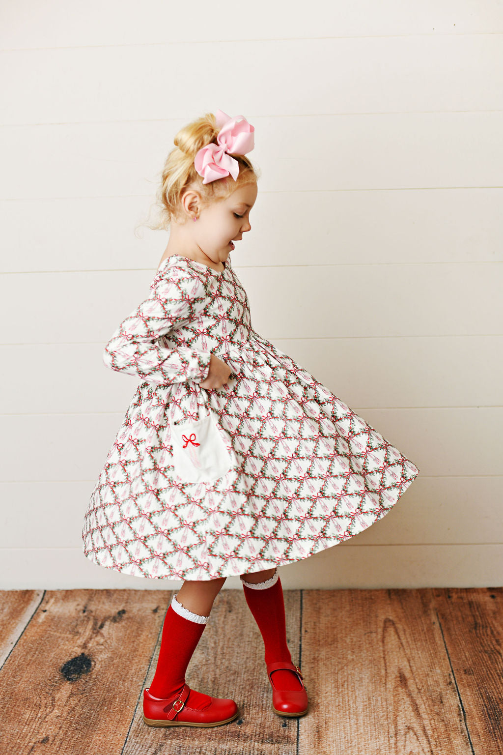 Nutcracker Embroidery Pocket Twirl Dress