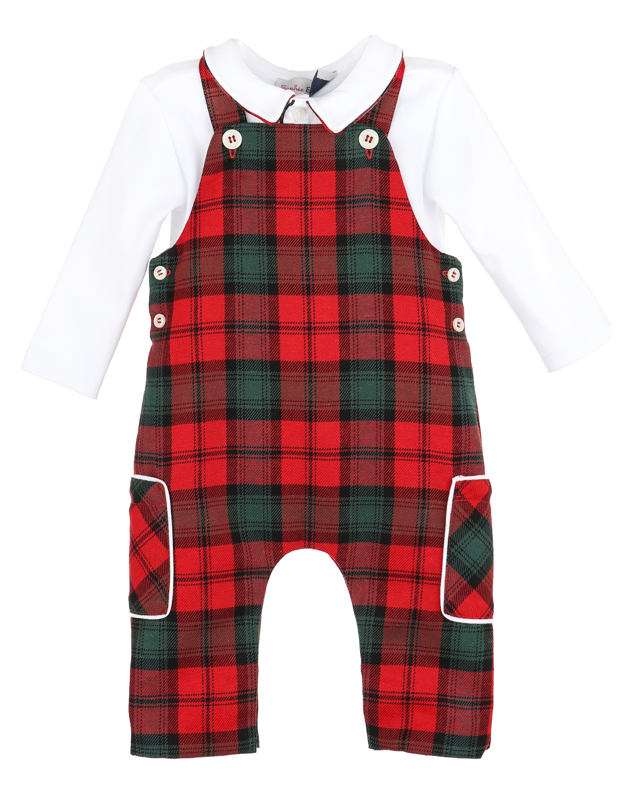 Tartan Tidings Plaid Overall Set