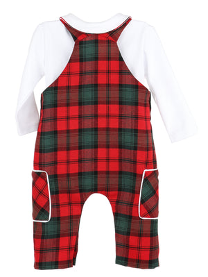 Tartan Tidings Plaid Overall Set