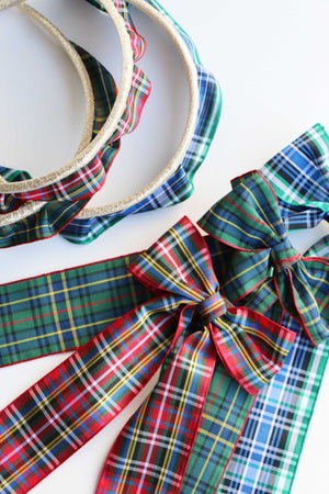 Tartan Winter Chic Long Tail Bow | Green