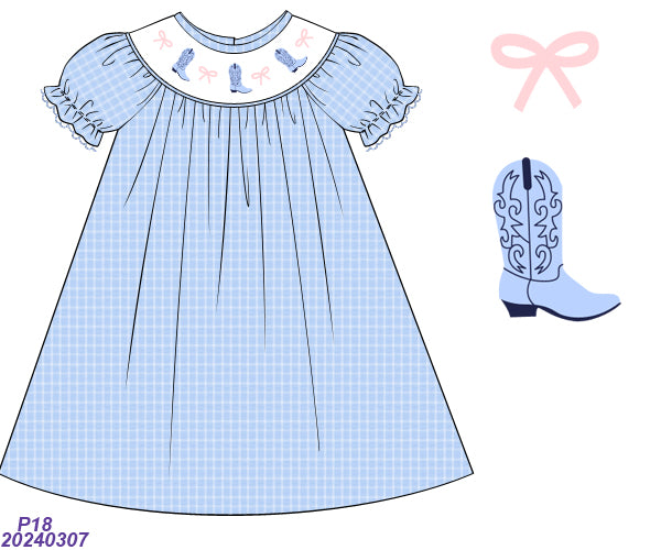 Boogie Boot Smocked Dress