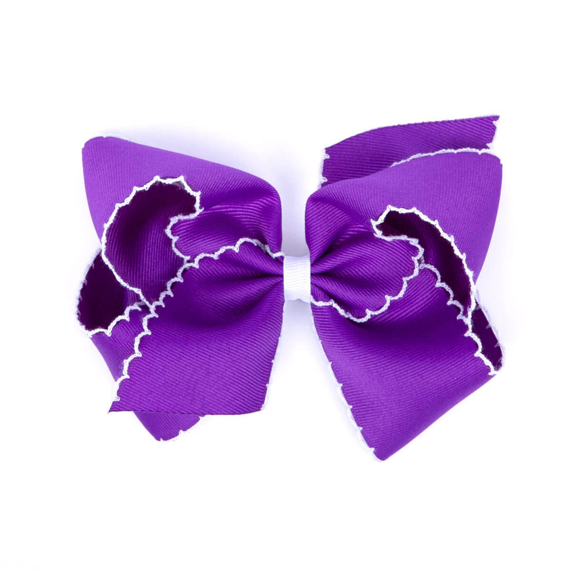 Purple and White Grosgrain Hair Bows on Clips | Assorted