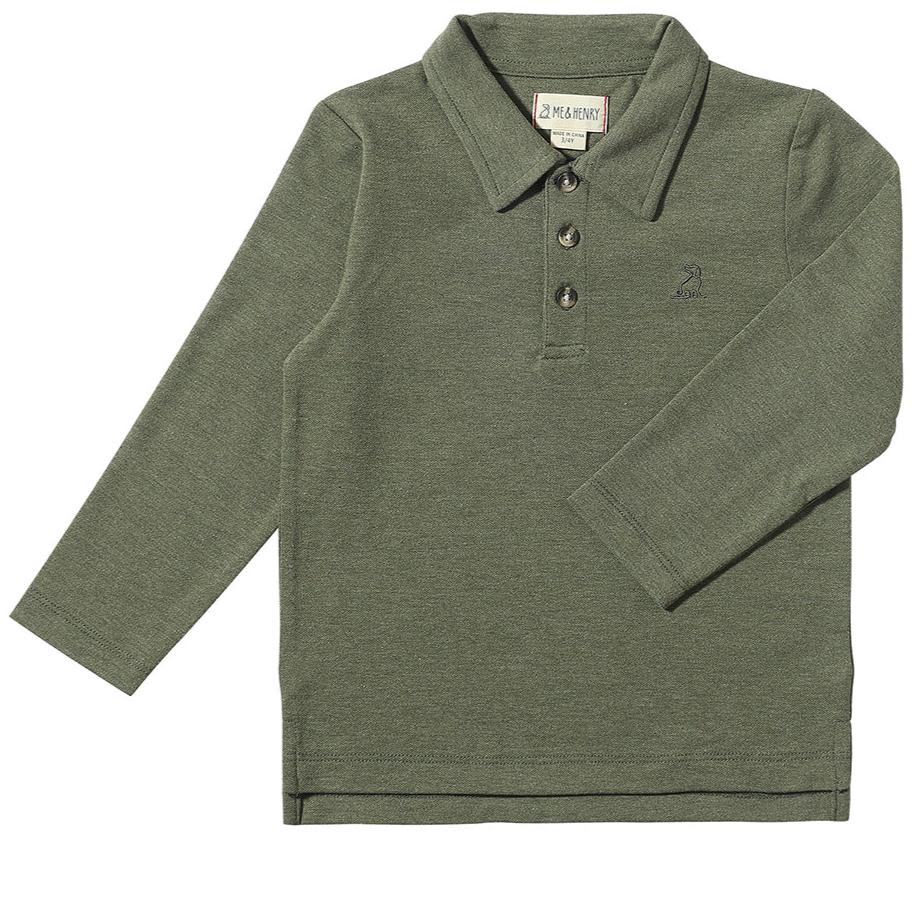 Spencer Long Sleeve Pique Polo | Sage