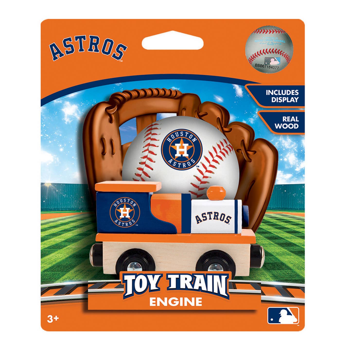 Houston Astros Wooden Toy Train Engine