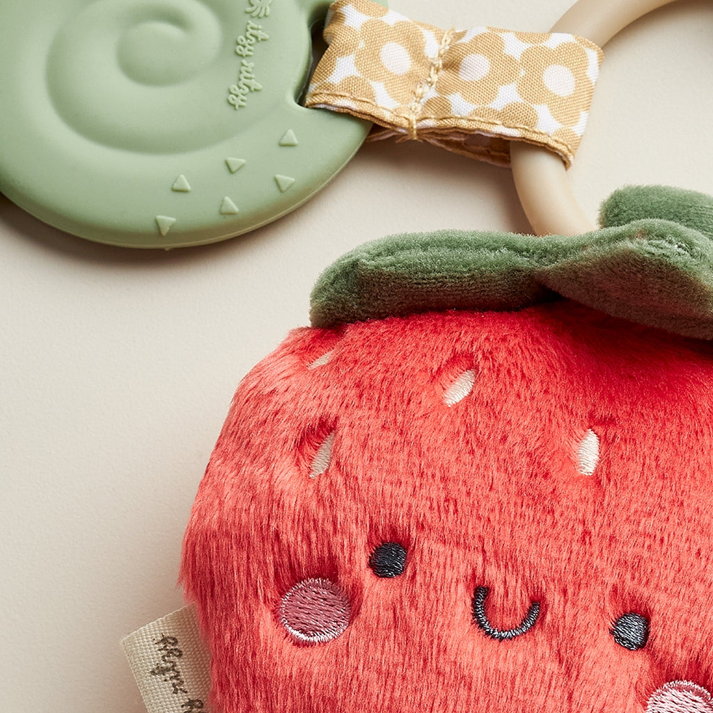 Itzy Pal™ Plush + Teether | Strawberry