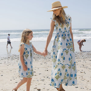 Courtney Dress | Blue Oversized Dandelion