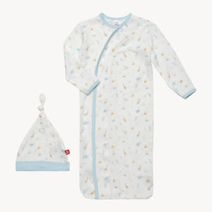 Little Bitty One Modal Magnetic Gown + Hat Set | Blue