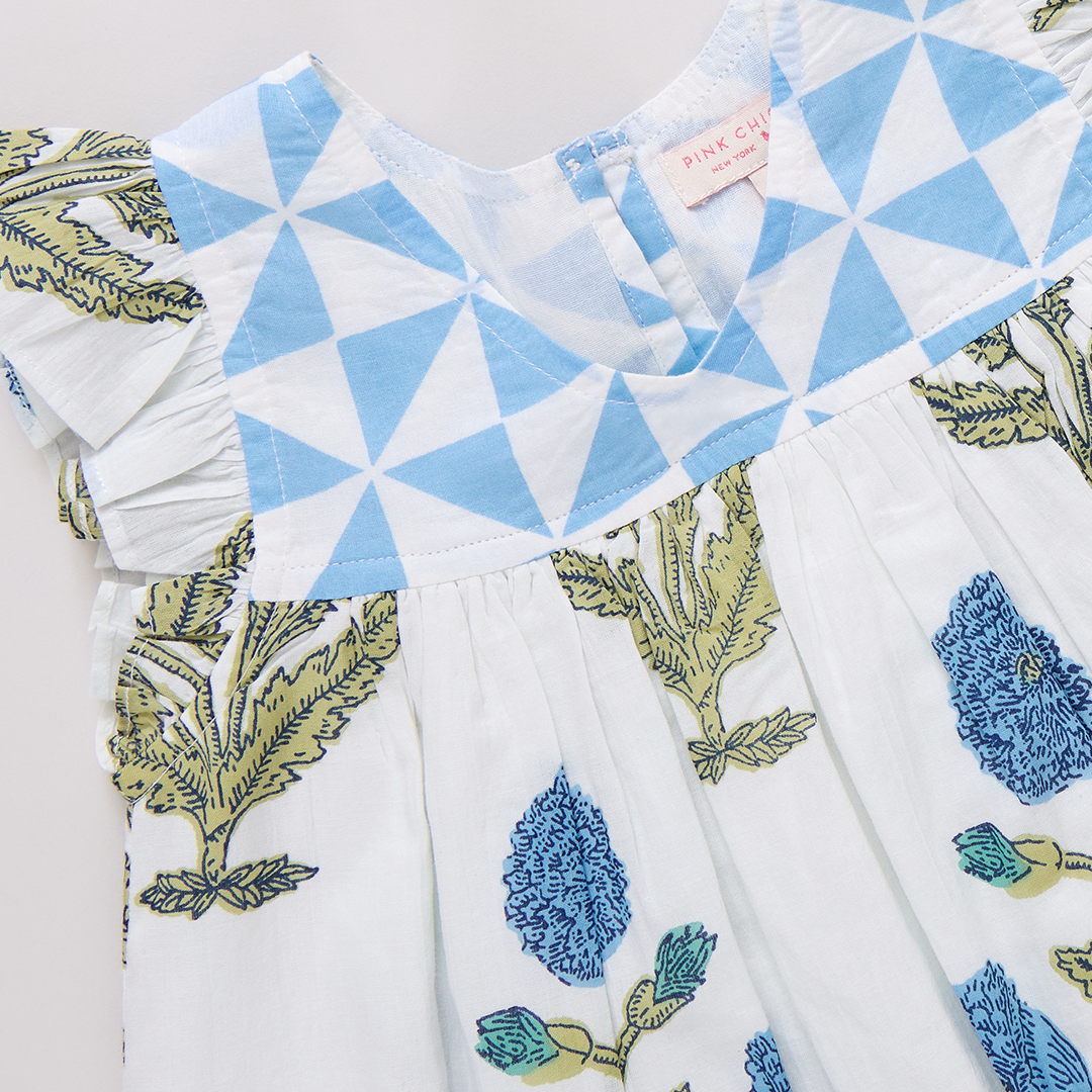 Courtney Dress | Blue Oversized Dandelion