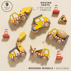 Wooden Construction Toy Cars, Trucks & Diggers