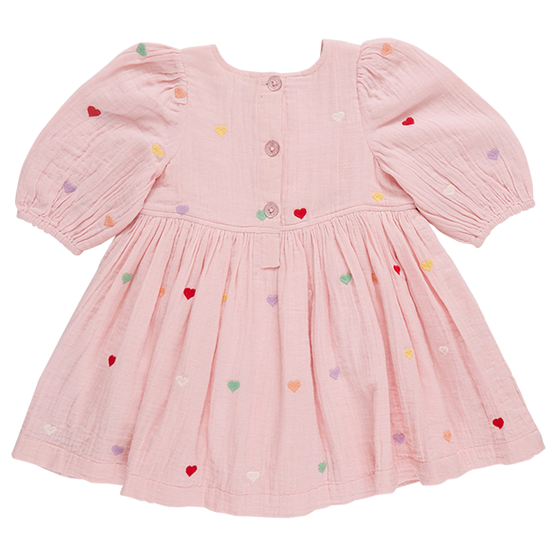 Girls Brooke Dress | Candy Heart Embroidery