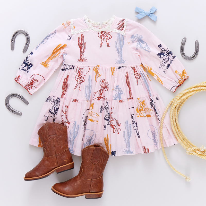 Girls Charlie Dress | Pink Cowgirls