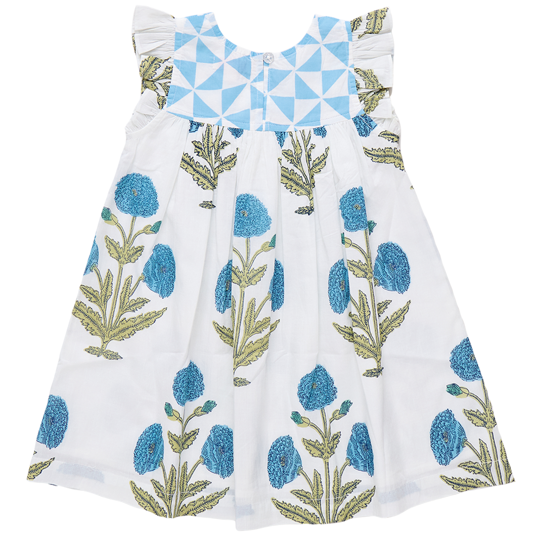 Courtney Dress | Blue Oversized Dandelion