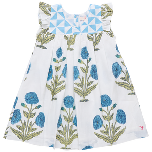 Courtney Dress | Blue Oversized Dandelion