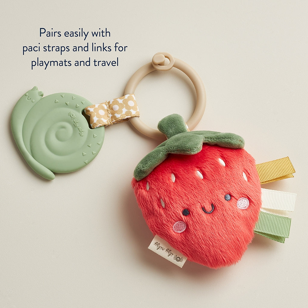 Itzy Pal™ Plush + Teether | Strawberry