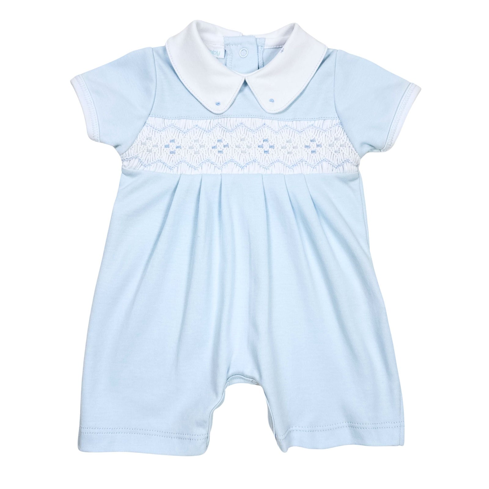 Ethan Smocked Collared Short Playsuit