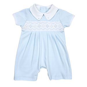 Ethan Smocked Collared Short Playsuit