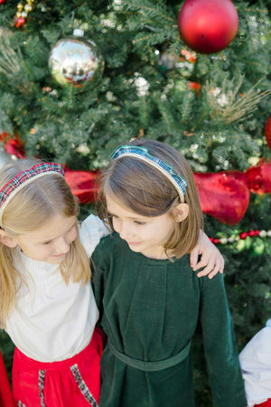 Tartan Winter Chic Crown Headband | Red