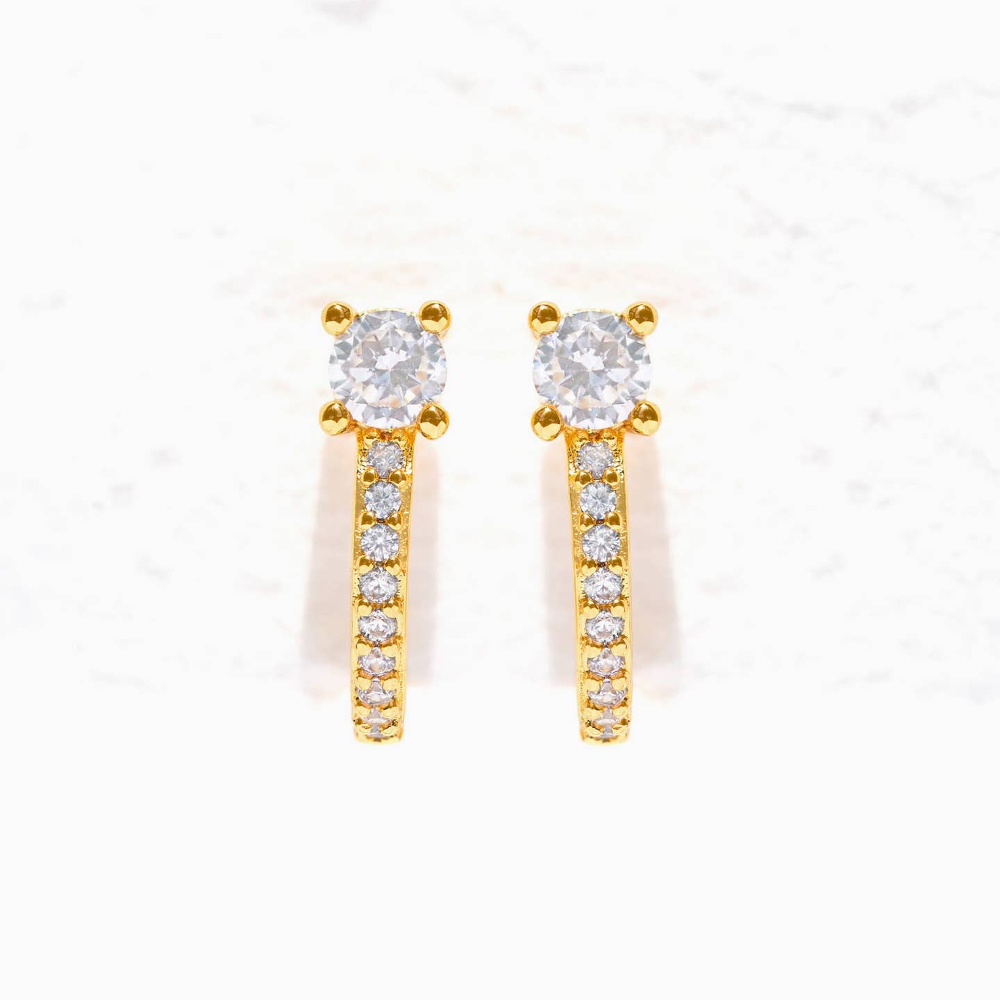 Bella Rhinestone Hoops | 18k Gold Plated