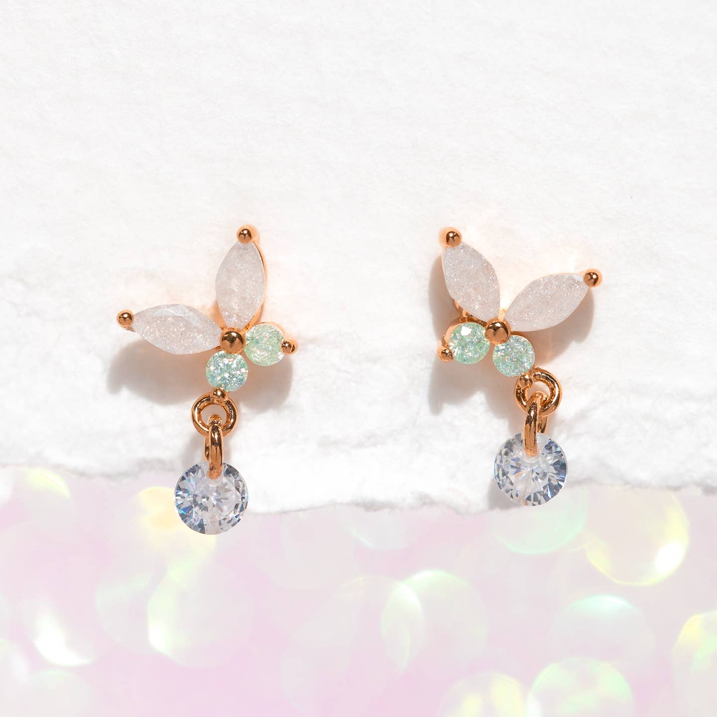 Wings of Wonder Dangle Earrings | 18k Rose Gold Plated