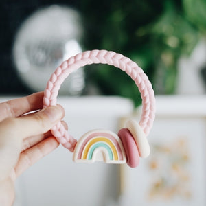 Ritzy Rattle™ Silicone Teether Rattle | Rainbow