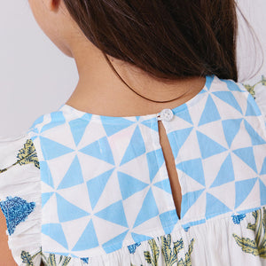 Courtney Dress | Blue Oversized Dandelion