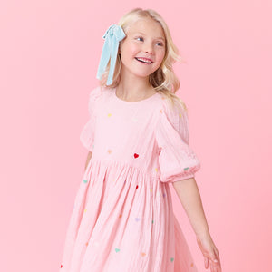 Girls Brooke Dress | Candy Heart Embroidery