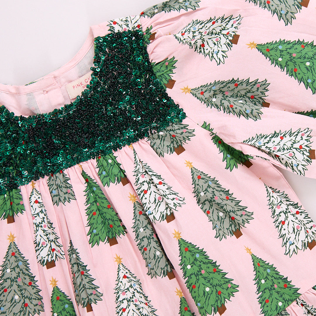 Fiona Dress | Pink Trees