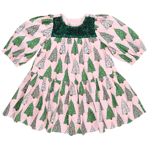 Fiona Dress | Pink Trees