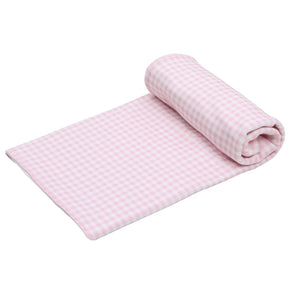 Mini Checks Swaddle Blanket | Pink