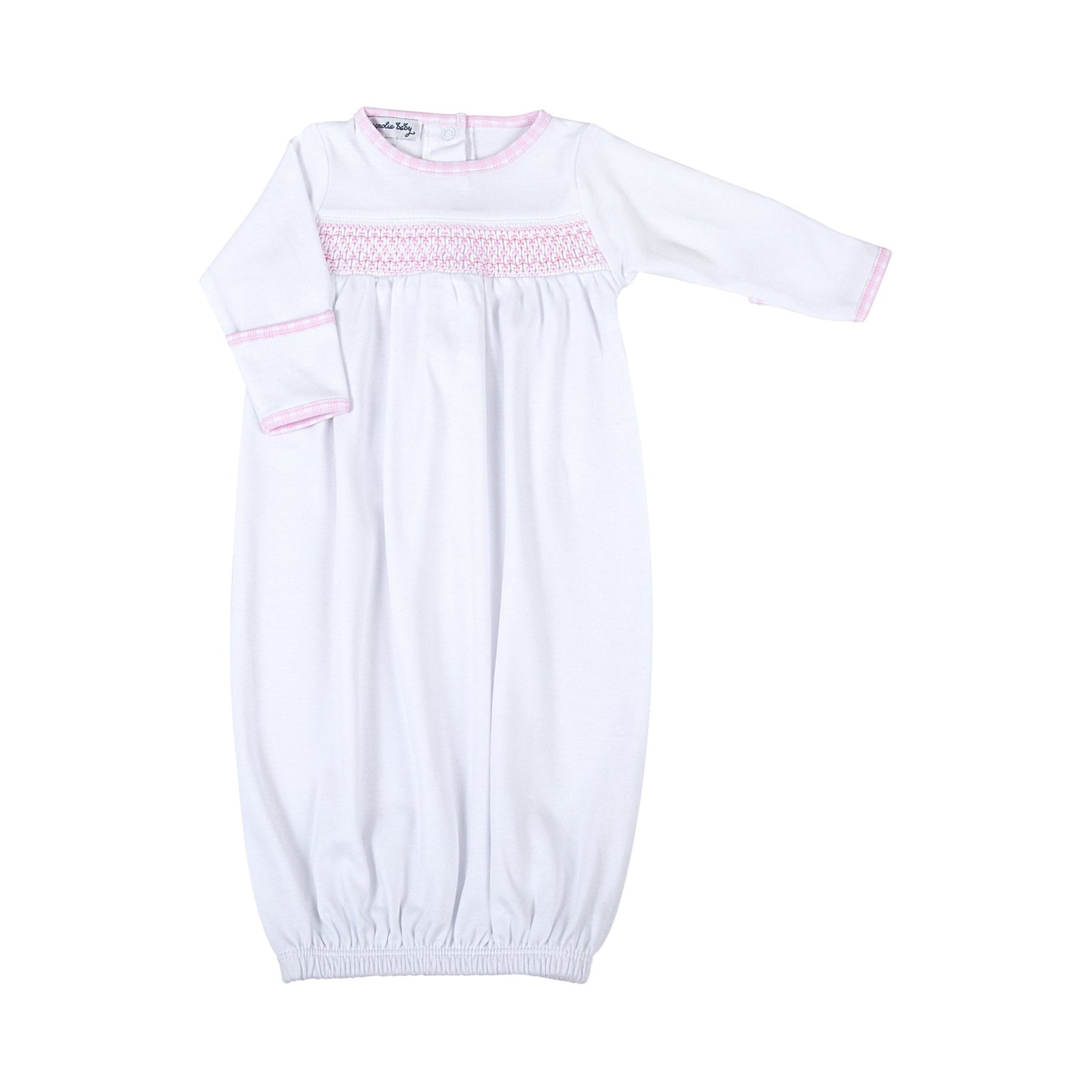 New Beginnings Smocked Gathered Gown | Pink