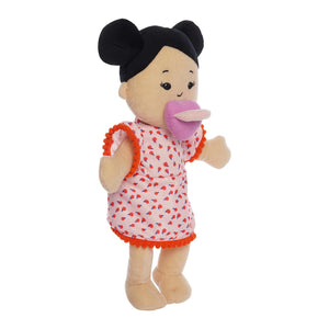 Wee Baby Stella Light Beige Soft Plush Doll with Black Buns