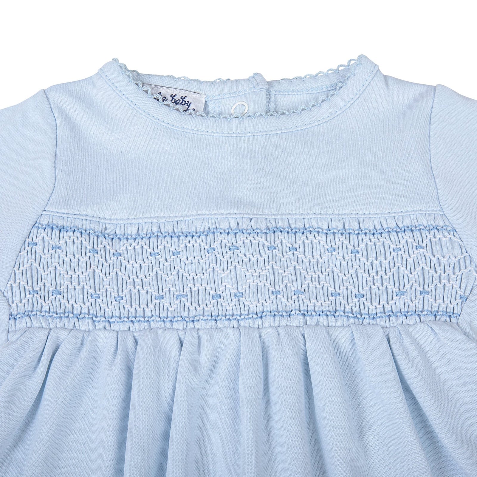 Pink and Blue Smocked Footie | Blue
