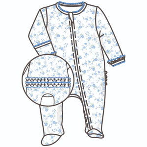Skylar's Classics Printed Zipper Footie