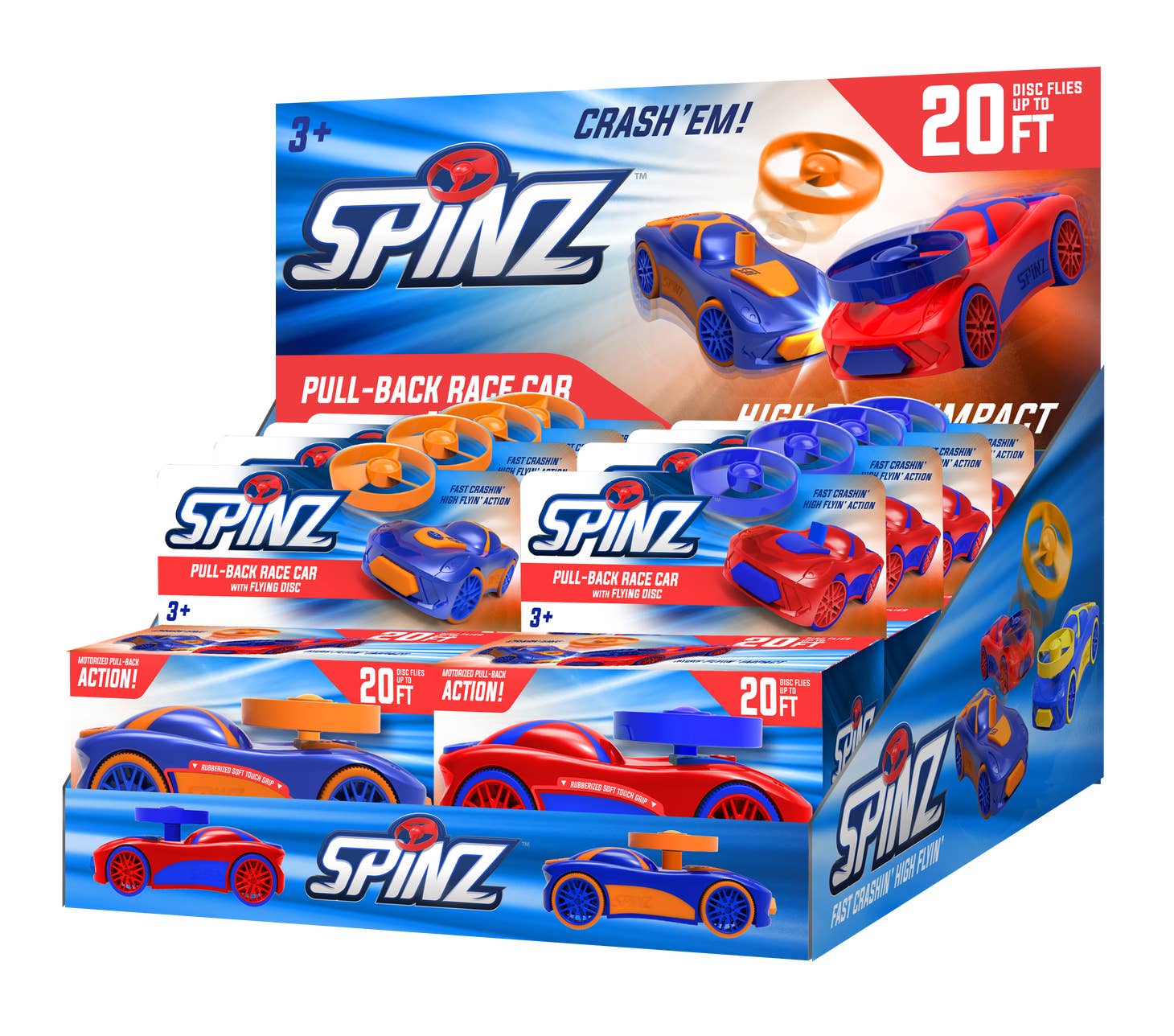 SPINZ Pull-Back Race Car with Flying Disc