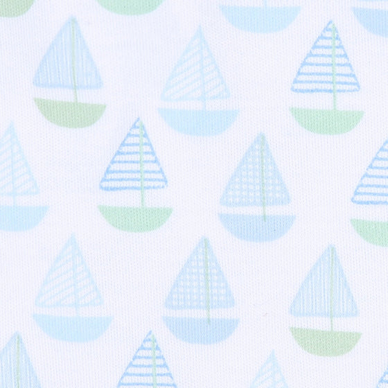 Sweet Sailing Printed Burp Cloth | Blue