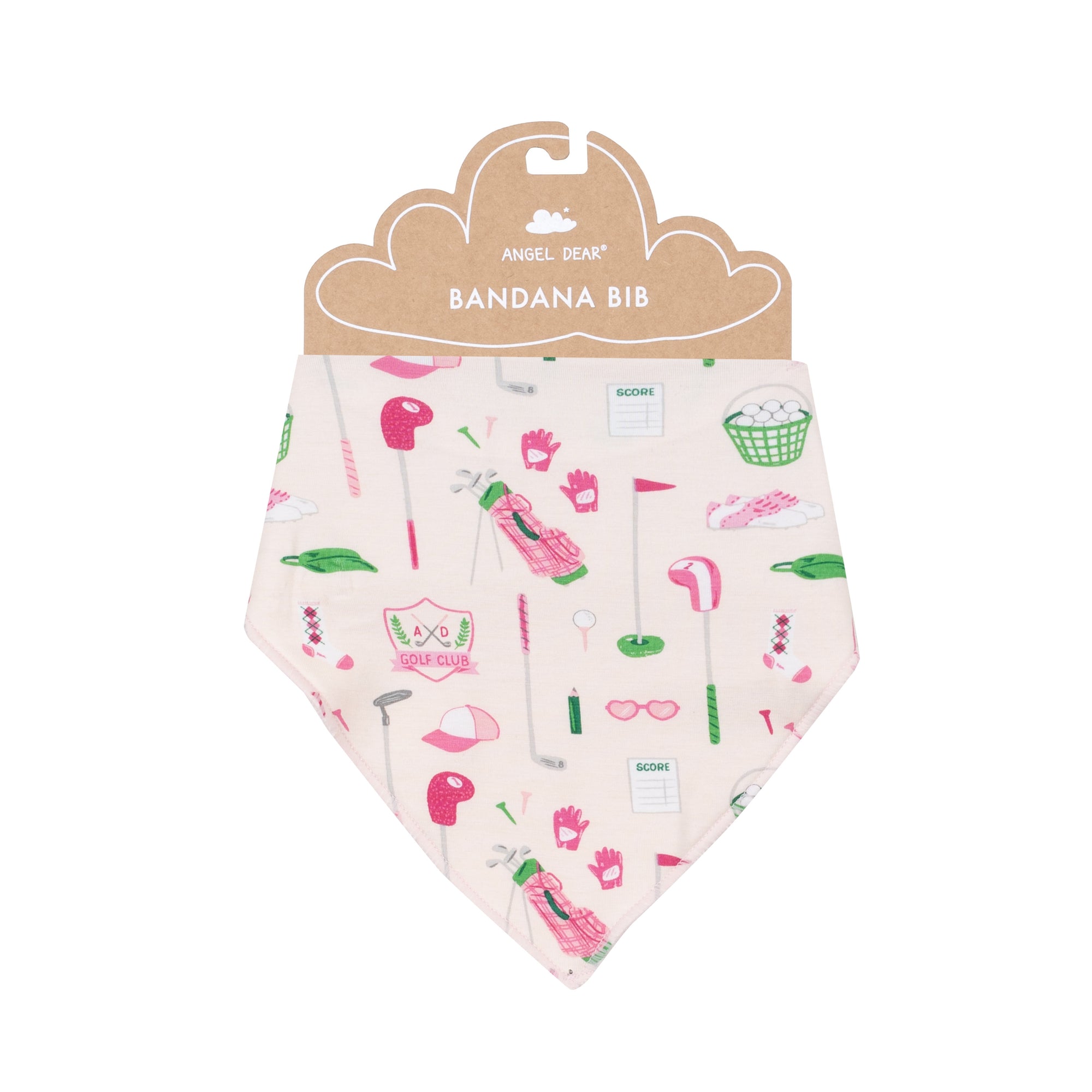 Golf Cart Pink Bamboo Bandana Bib