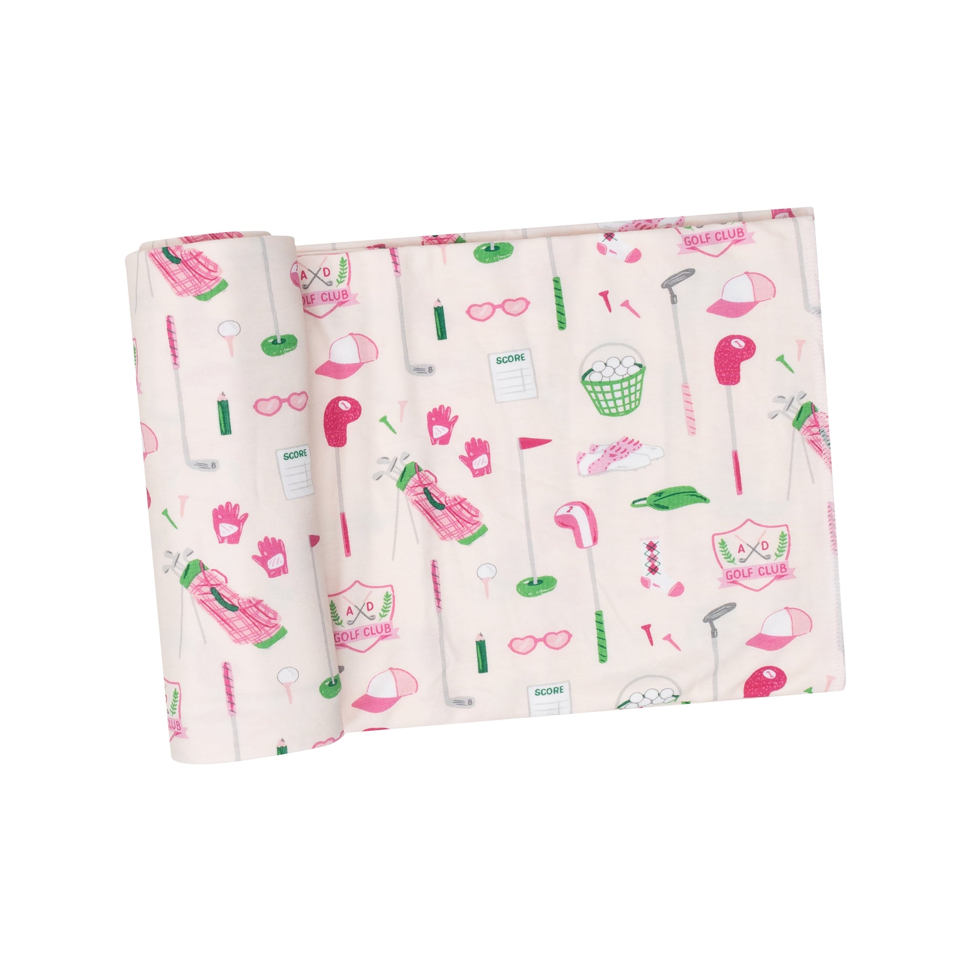 Golf Club Pink Bamboo Swaddle Blanket