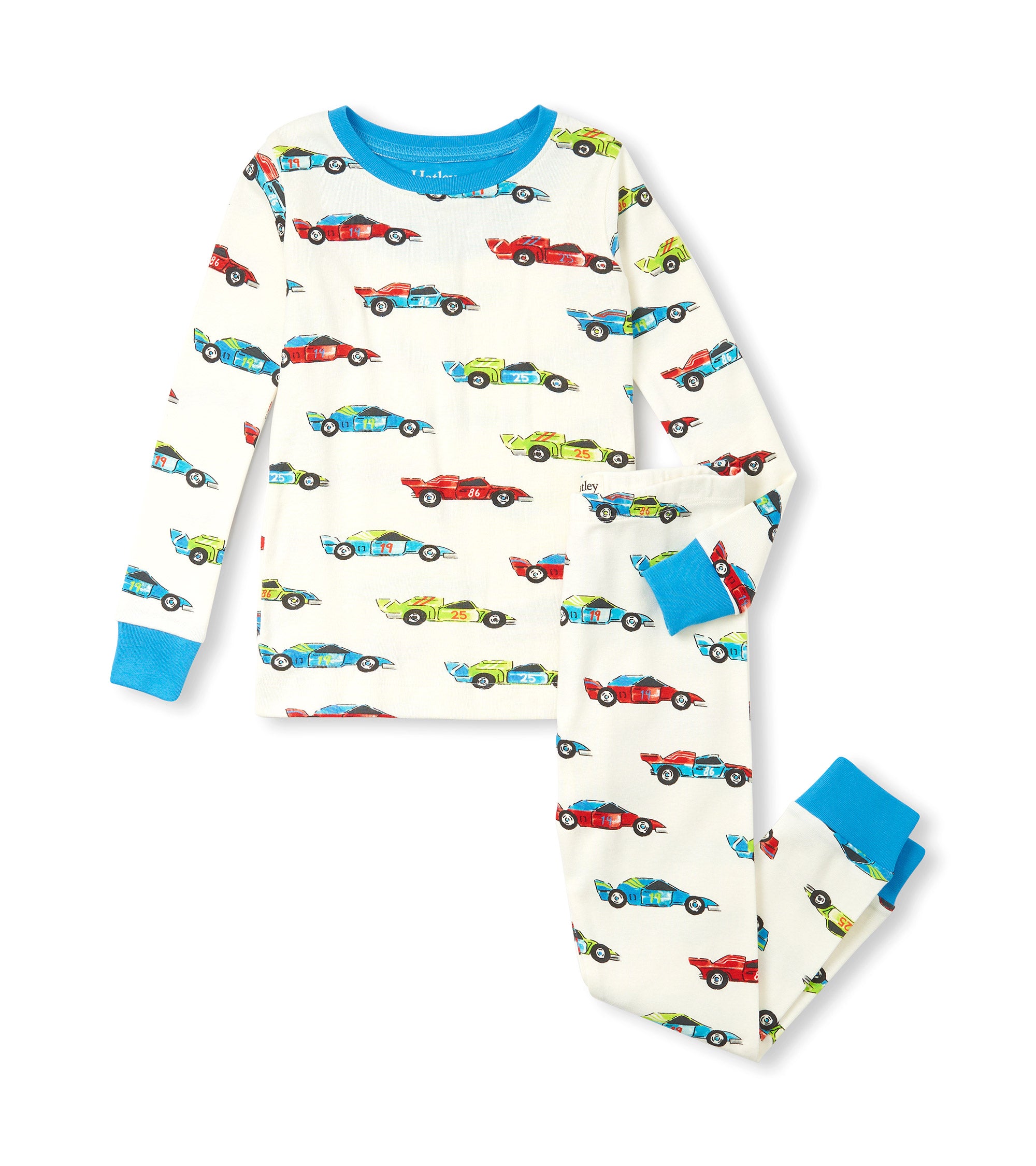 Water Color Race Cars Pajama Set