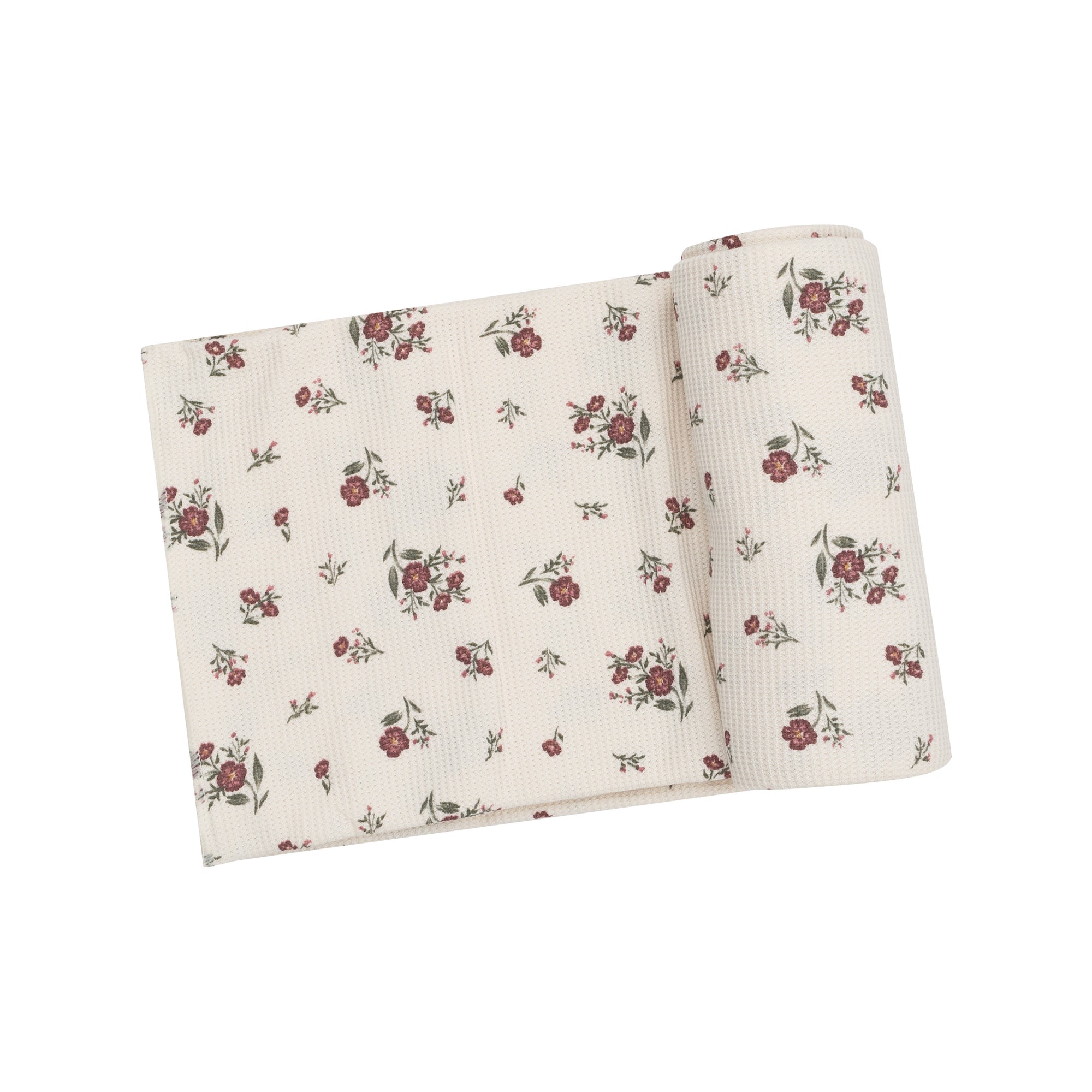 Misty Rose Floral Waffle Knit Swaddle Blanket