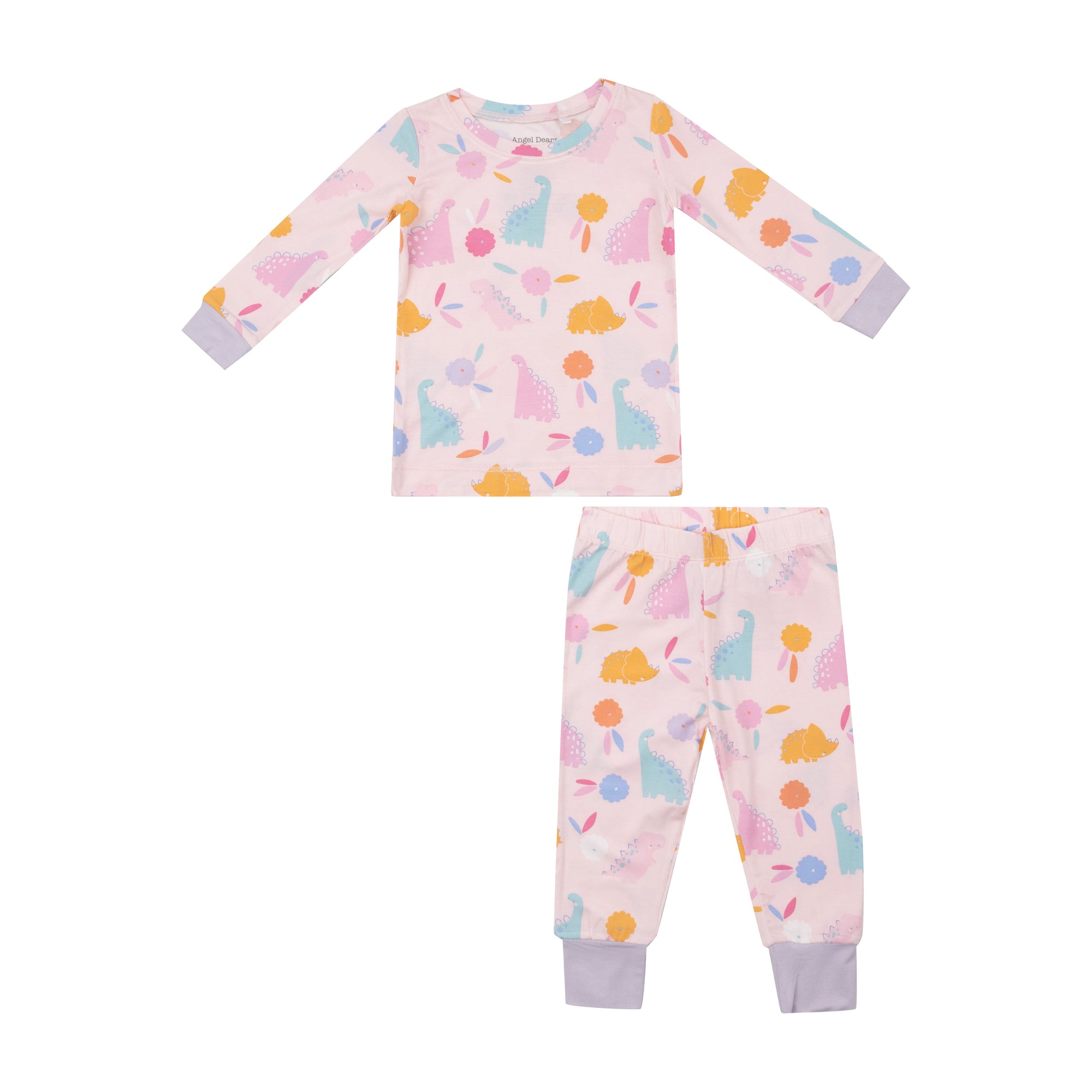 Floral Dinos Bamboo Long Sleeve Loungewear Pajama Set