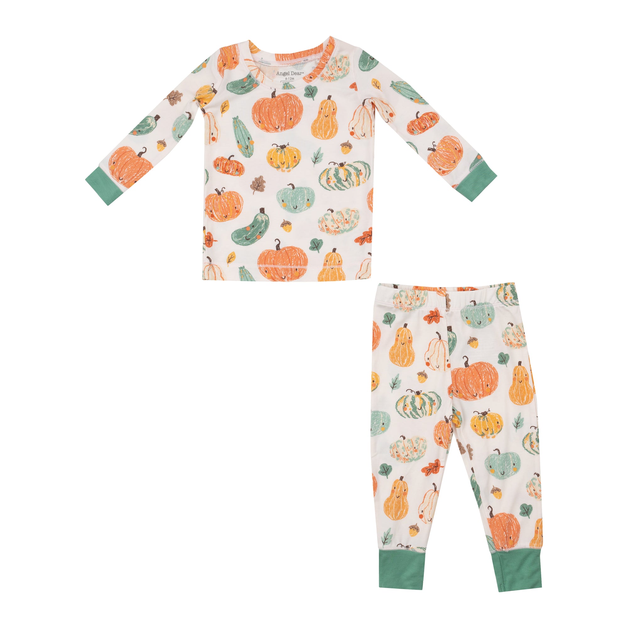 Crayon Pumpkins Bamboo Long Sleeve Loungewear Pajama Set