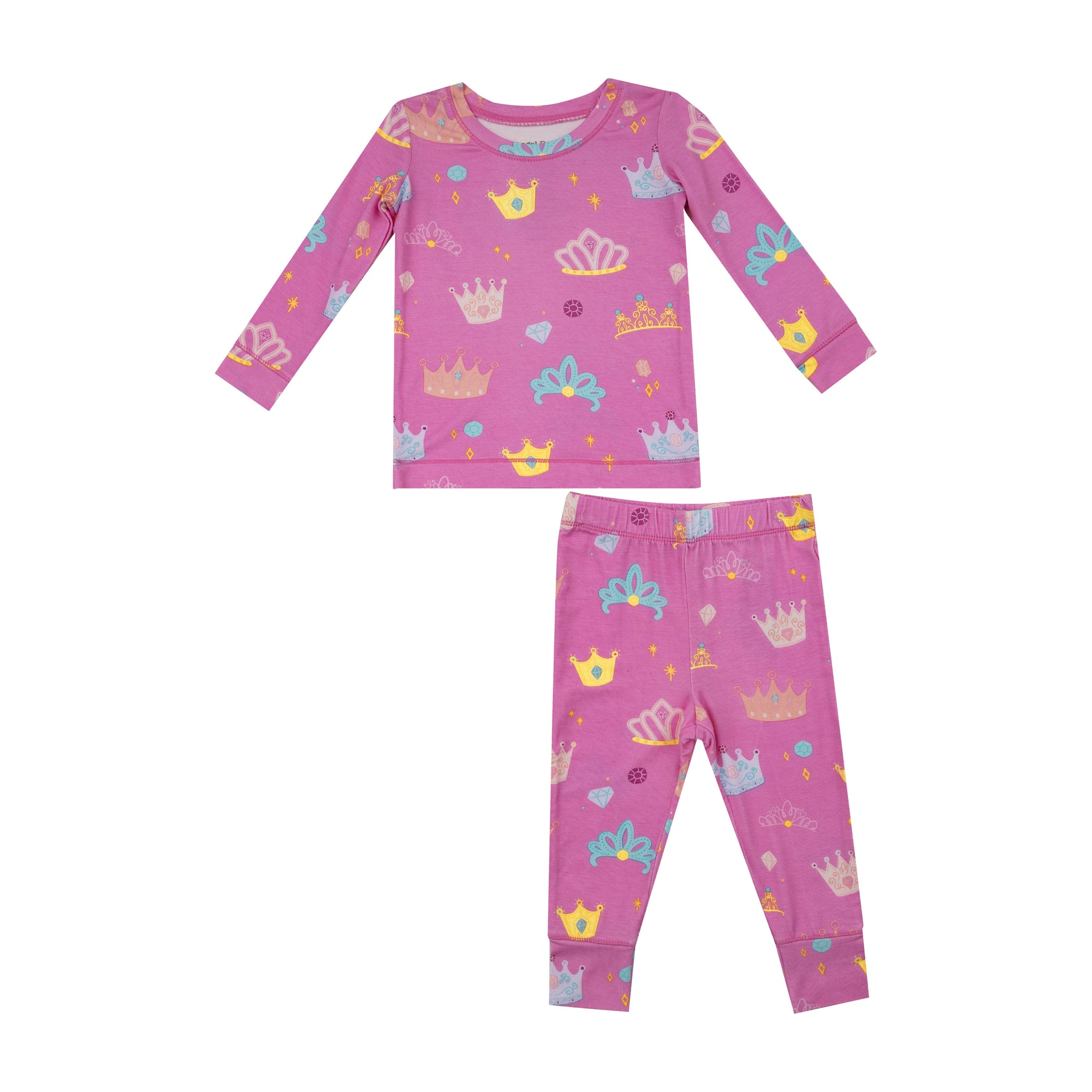 Princess Crowns Bamboo Long Sleeve Loungewear Pajama Set