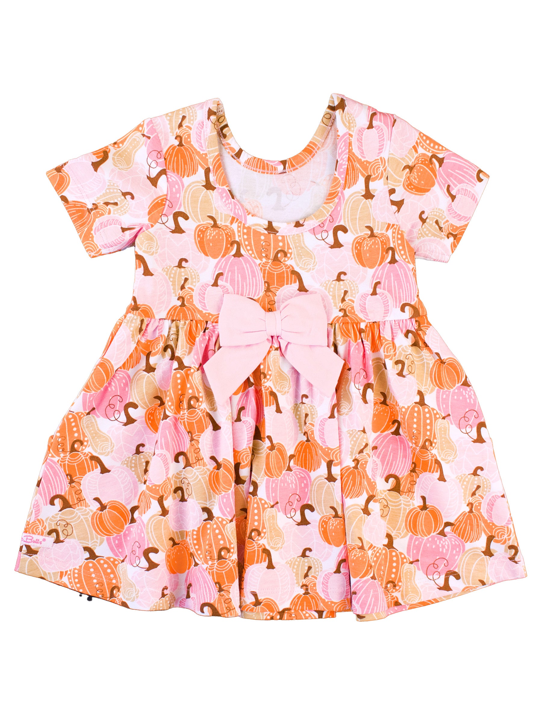 Pink Pumpkin Patch Short Sleeve Knit Twirl Dress