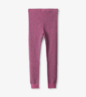 Pink Glitter Knit Leggings