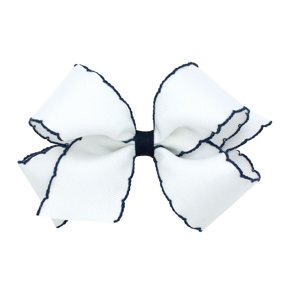 King Grosgrain Bow with Contrast Moonstitch | Assorted Colors