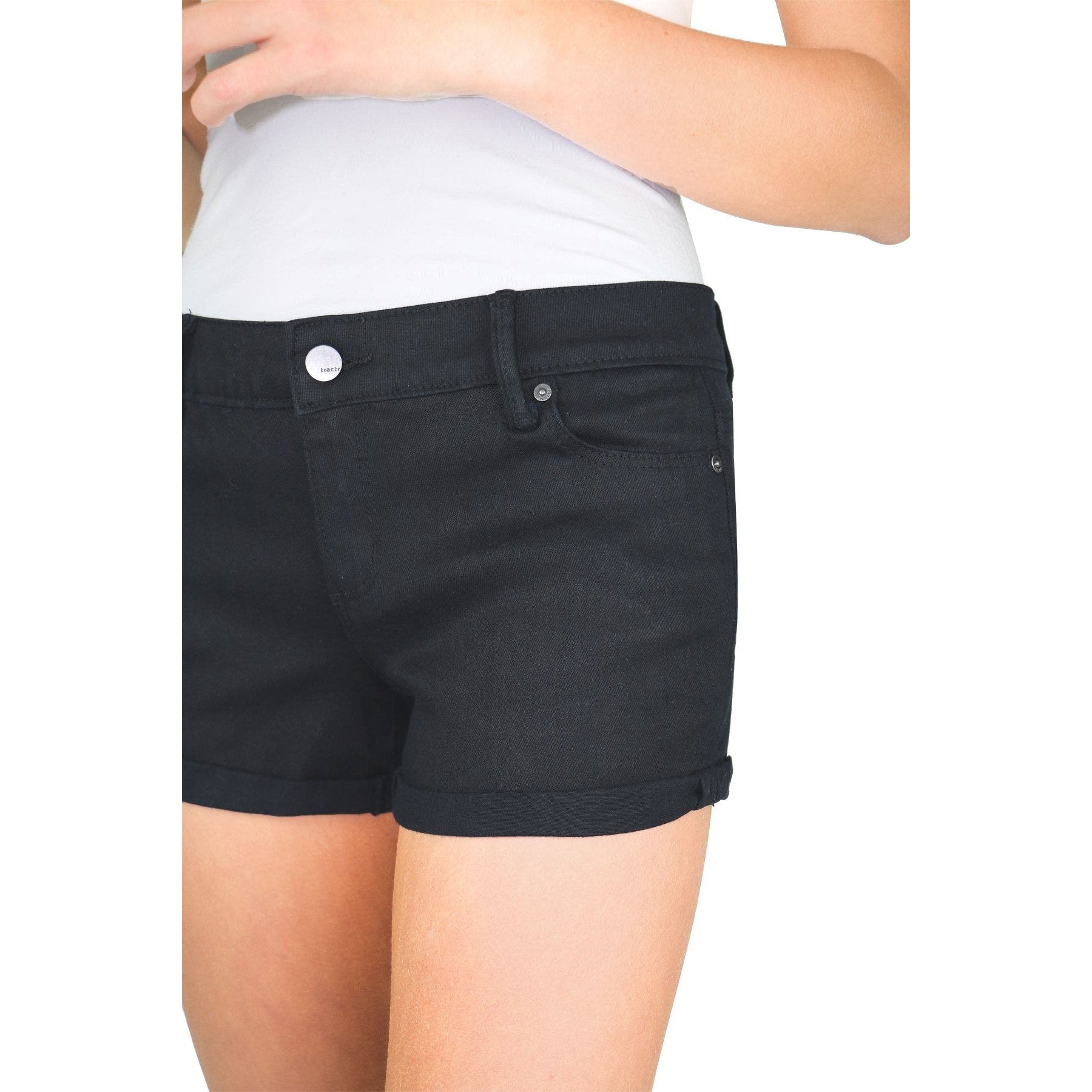 5 Pkt Basic Mini Roll Shorts | Black - Threadfare Children's Boutique