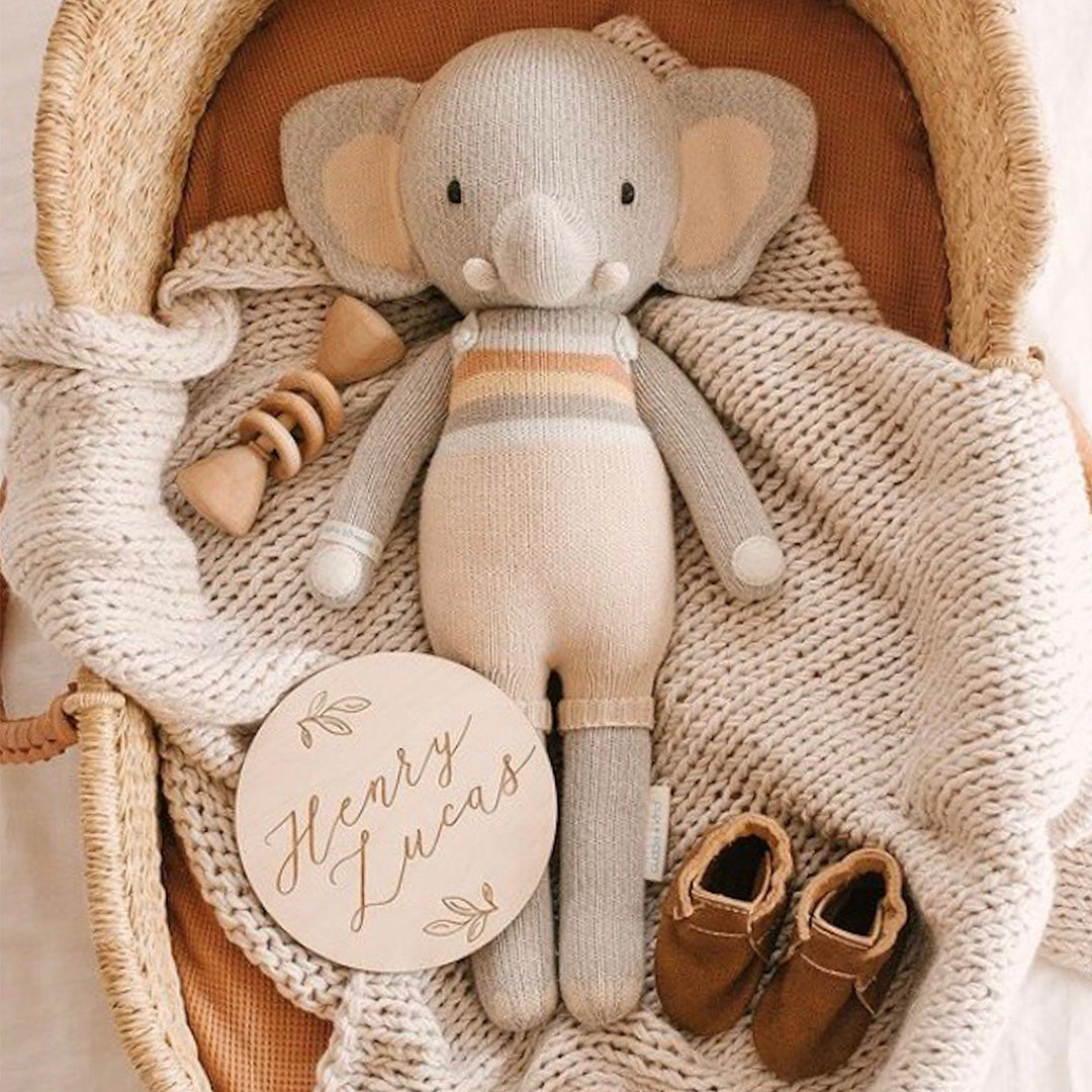 Hand Knit Doll | Evan the Elephant