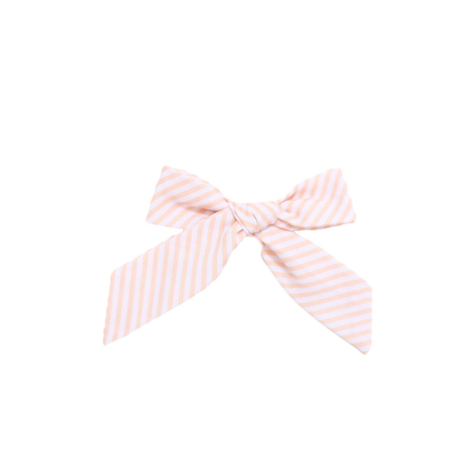 Pink and White Ribbon Collection Striped Hair Bow